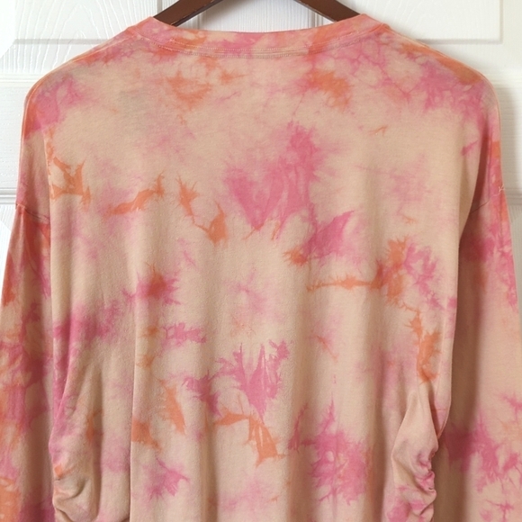 Pink Victoria's Secret Campus Tie Dyed Cinched Side Long Sleeve Crewneck Tee M - Picture 12 of 13
